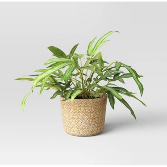 Threshold 12" Faux Fern Artificial Plant with Rattan Pot Basket - New - Picture 1 of 7